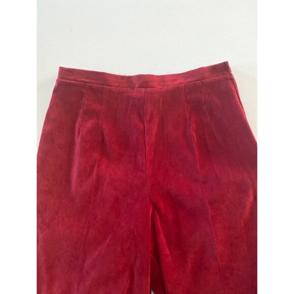 Sag Harbor Velvet Pants Women’s Size 10P Burgundy Straight Leg Casual - Picture 3 of 8